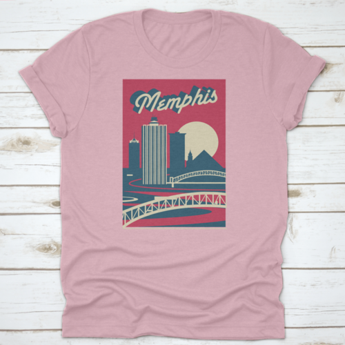 Memphis Tennessee Usa Skyline Postcard Logo Design