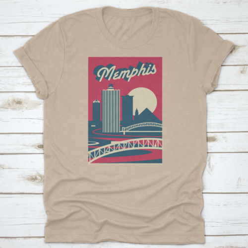 Memphis Tennessee Usa Skyline Postcard Logo Design