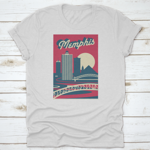 Memphis Tennessee Usa Skyline Postcard Logo Design