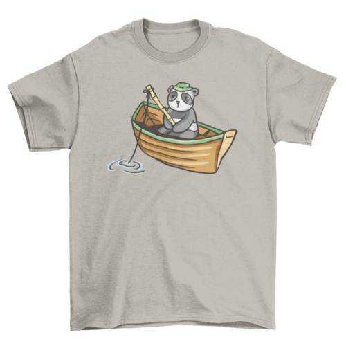 Panda fishing t-shirt