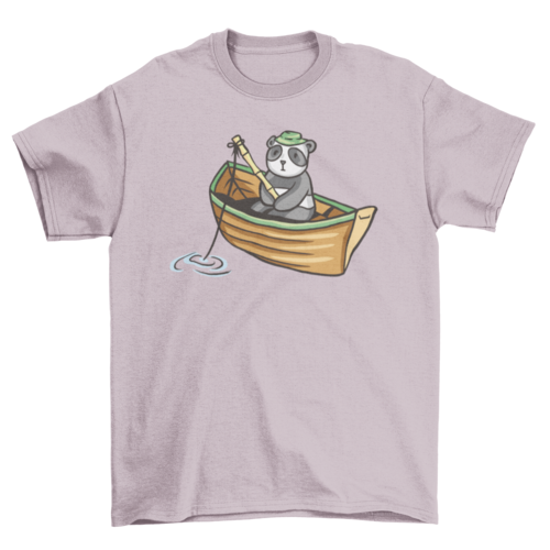 Panda fishing t-shirt