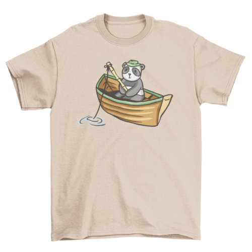 Panda fishing t-shirt