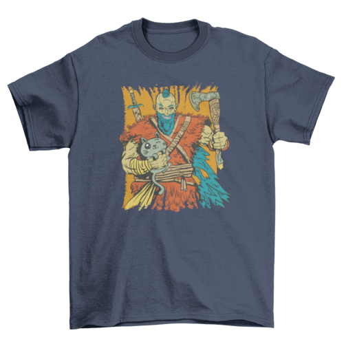 Viking and kitten t-shirt