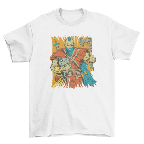 Viking and kitten t-shirt
