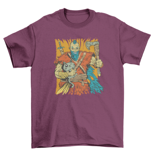Viking and kitten t-shirt