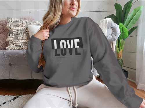 Artistic Typography of Love Modern Black And White Design For