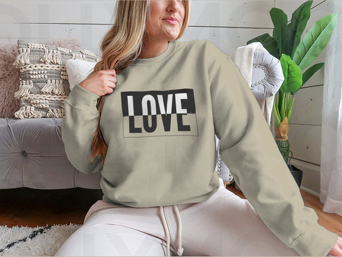 Artistic Typography of Love Modern Black And White Design For