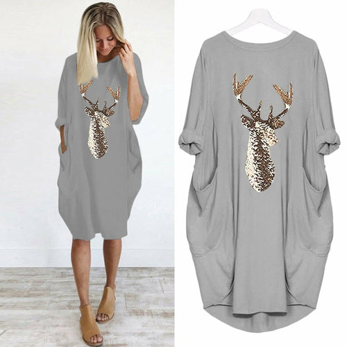 Women long sleeve dress harajuku casual knee-length dress s-5xl plus s