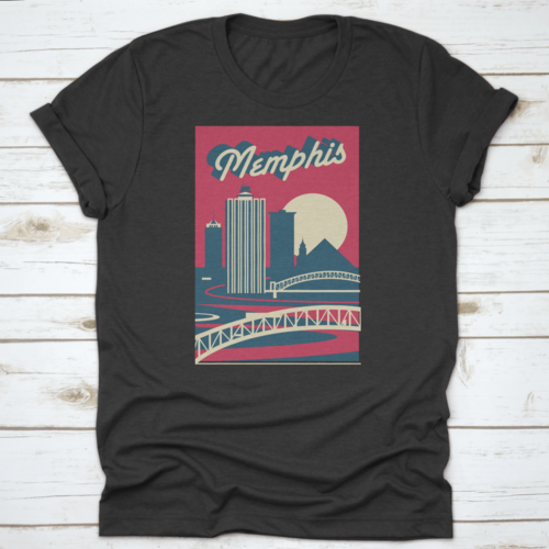 Memphis Tennessee Usa Skyline Postcard Logo Design
