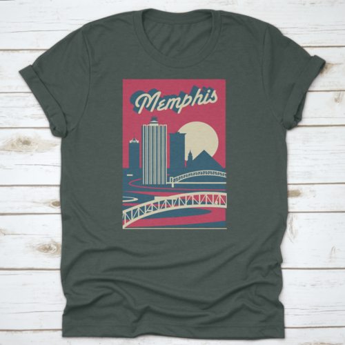 Memphis Tennessee Usa Skyline Postcard Logo Design
