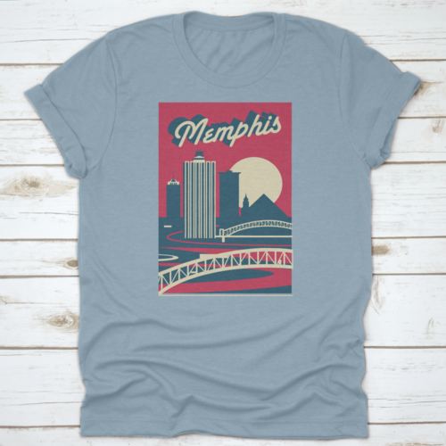 Memphis Tennessee Usa Skyline Postcard Logo Design