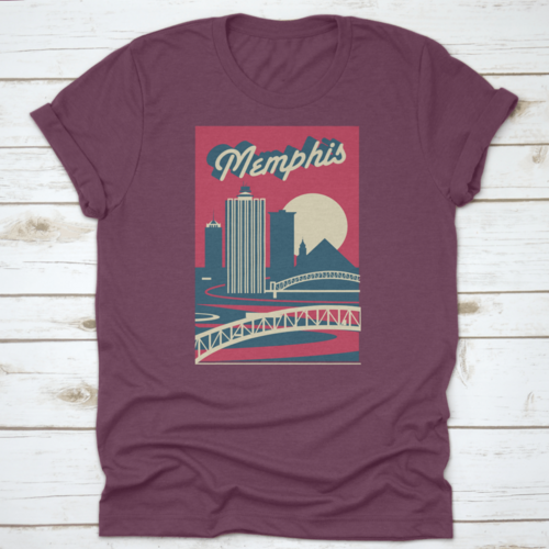 Memphis Tennessee Usa Skyline Postcard Logo Design