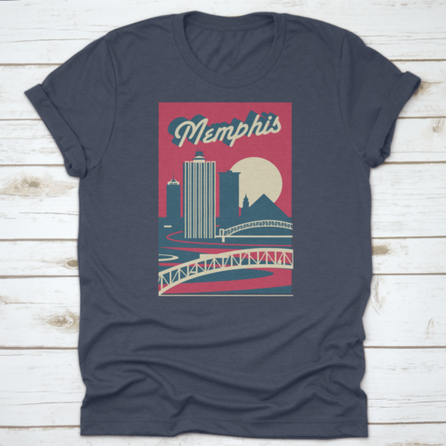 Memphis Tennessee Usa Skyline Postcard Logo Design