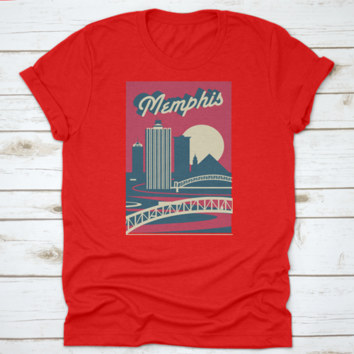 Memphis Tennessee Usa Skyline Postcard Logo Design