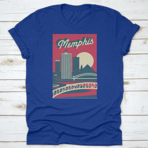 Memphis Tennessee Usa Skyline Postcard Logo Design