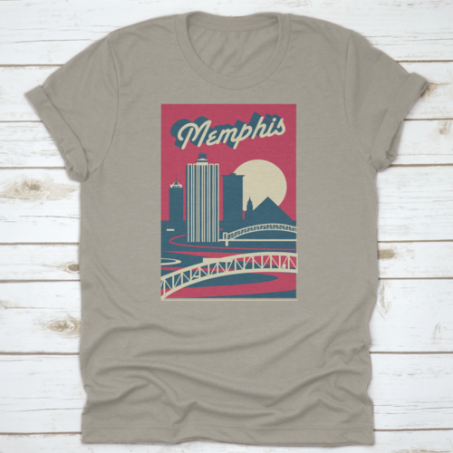 Memphis Tennessee Usa Skyline Postcard Logo Design