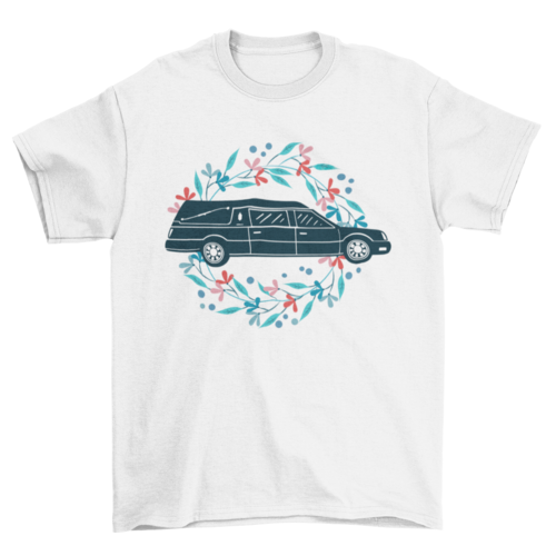 Floral Hearse Car T-shirt Design