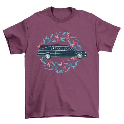 Floral Hearse Car T-shirt Design