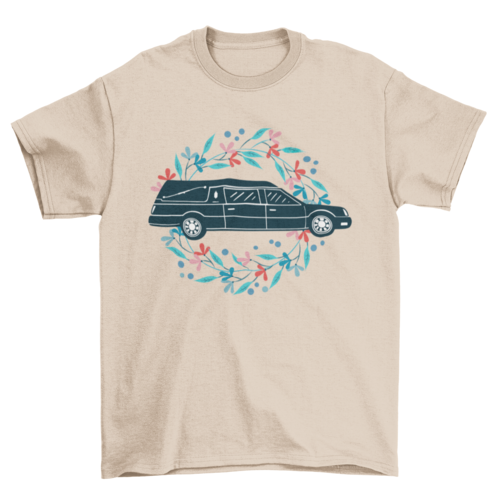 Floral Hearse Car T-shirt Design