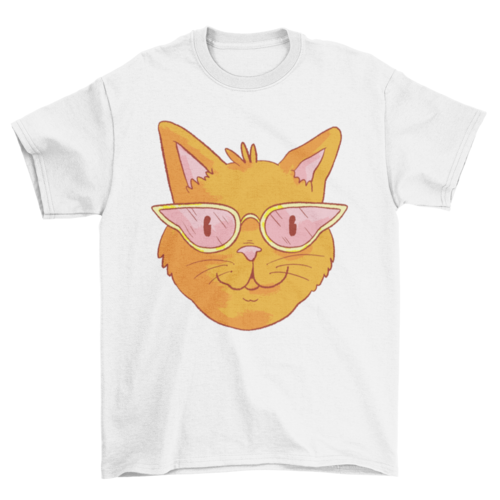 Stylish Glasses Cat T-shirt