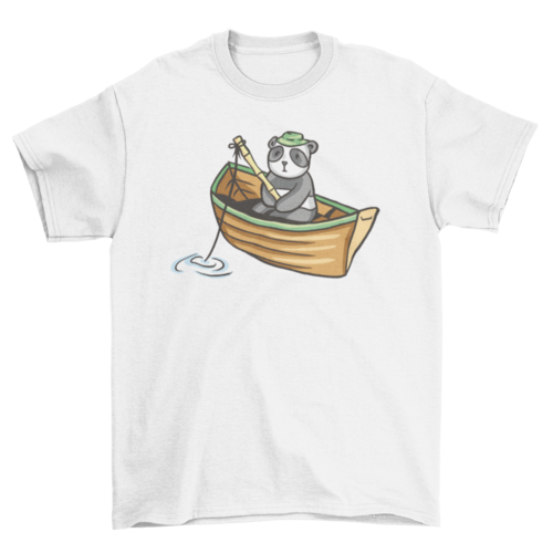 Panda fishing t-shirt