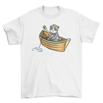 Panda fishing t-shirt