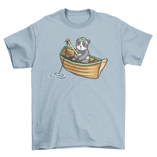 Panda fishing t-shirt