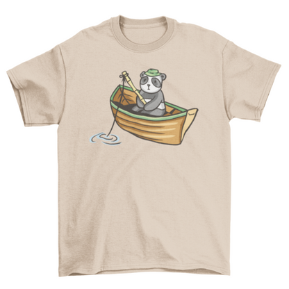 Panda fishing t-shirt
