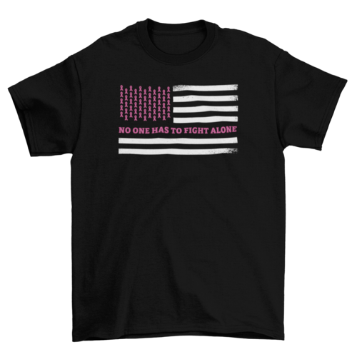 Breast cancer American flag t-shirt