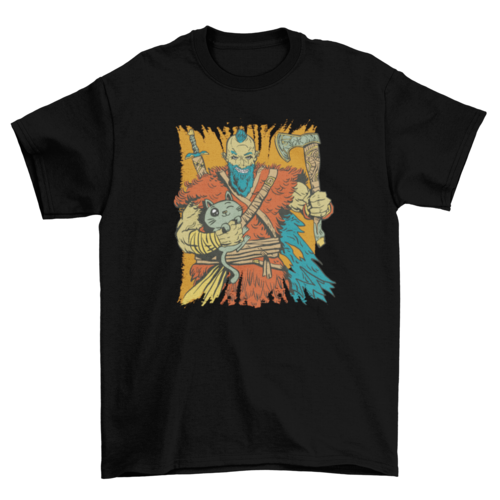 Viking and kitten t-shirt