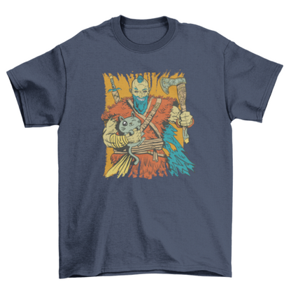 Viking and kitten t-shirt
