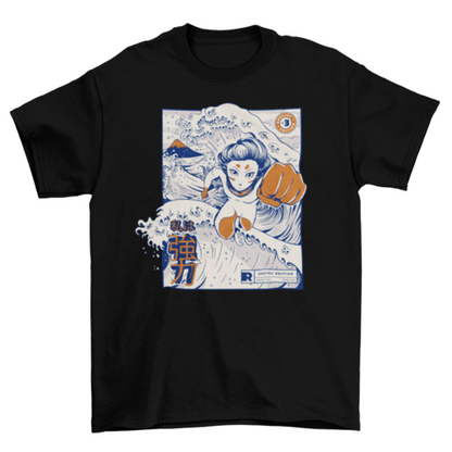 Japanese girl flying t-shirt