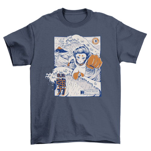 Japanese girl flying t-shirt