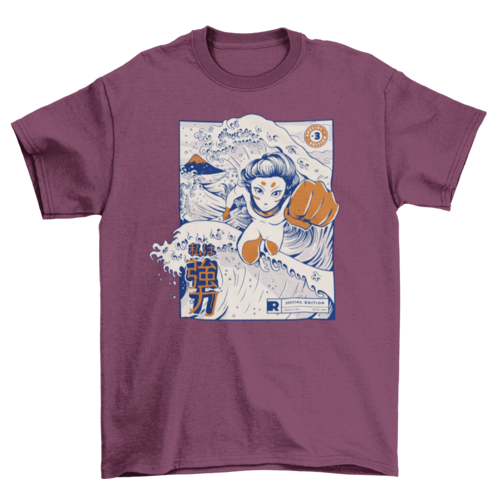 Japanese girl flying t-shirt